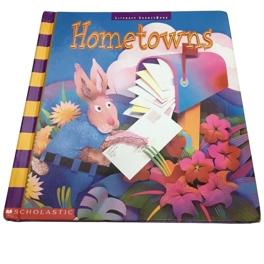 VINTAGE 1996 Book Hometowns Scholastic Classroom Homeschooling Reading School